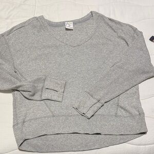 Offline by aerie Gray V-Neck Shirt